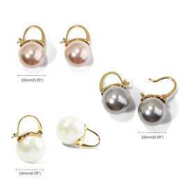 Qimily Quality Freshwater Cultured Pearl Earrings Leverback Dangle Stud Silver Gold Pearl Hoop Earrings For Women