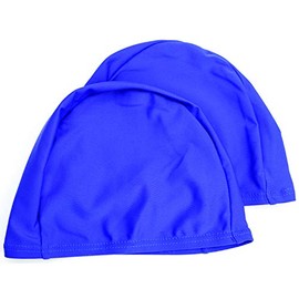 Easyglide 2 Pack Deluxe Spandex Swimming caps for Lycra Fabric Adult Junior childen Swim hat (Royal, Adult)