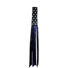 60" Police Thin Blue Line USA American Super Wind Sock 100% Polyester Windsock House Banner Double Stitched Fade Resistant Premium Quality