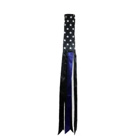 60" Police Thin Blue Line USA American Super Wind Sock 100% Polyester Windsock House Banner Double Stitched Fade Resistant Premium Quality