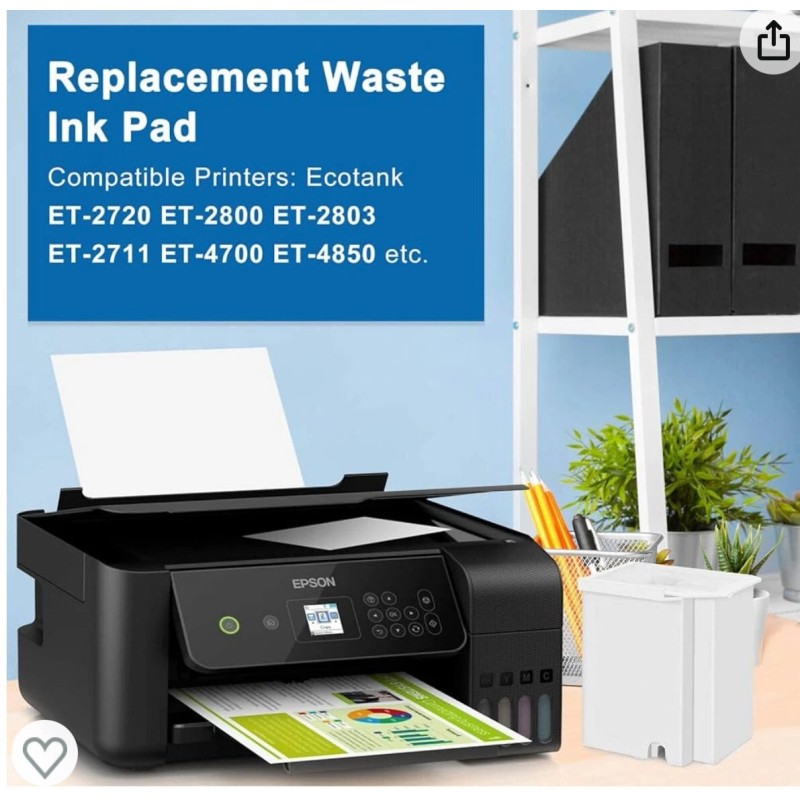 For Epson 2 Packs Waste Ink Tank Sponge Pad Compatible