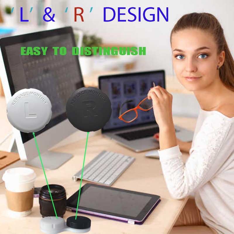 Kuanfine 4 Pack Contact Lens Case Leak Proof Travel Contact