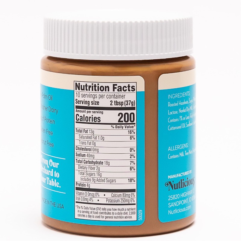 NUTLICIOUS Hazelnut Butter Spread (13 oz), Spreadable Roasted Hazelnuts with