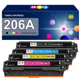 206A Toner Cartridge(with Chip) 4 Pack Compatible with 206A Toner Cartridges for Color Pro MFP M283fdw M283cdw, Color Pro M255dw, MFP M283 M255 Series(Cyan Magenta Yellow Black)