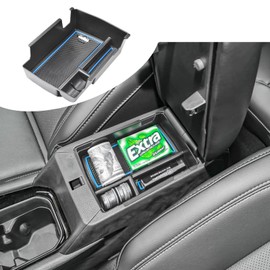 RUNROAD Center Console Organizer Tray Compatible with Jeep Compass 2022-2025 Accessories, Coin Holder Armrest Tray Secondary Storage Box Insert Console Organizer Card Container, Blue (NOT For Ltd)