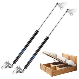 Koaudb 17in 120LB Gas Struts for Heavy Lid with L Mounting Bracket Gas Shocks Lift Lid Gas Cylinder for Cabinets Tool Box Camper RV Heavy-Duty Floor Hatch Trap Door 2Pcs(Support Weight 105-135lb)