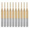 sourcing map 10Pcs 1.2mm Titanium Coat Carbide End Mill Engraving