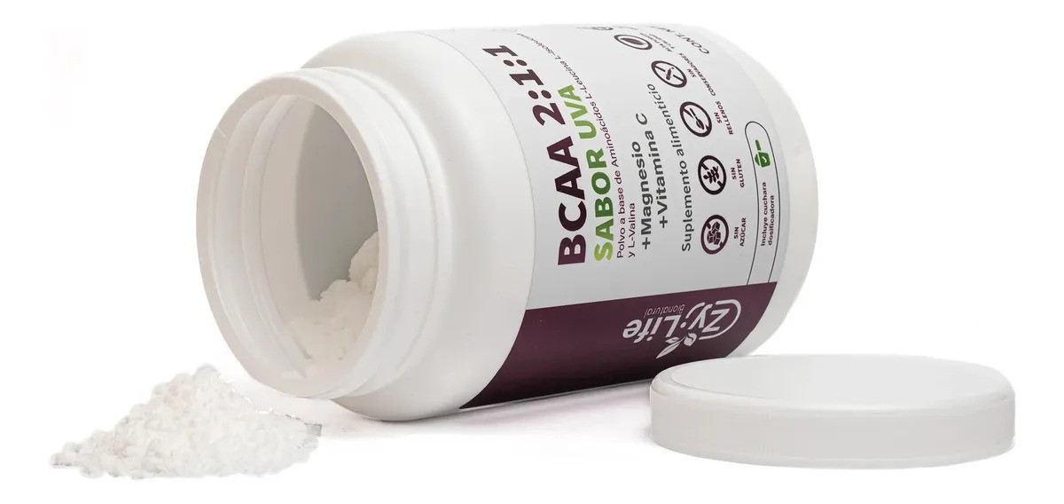 Bcaa 211 Sabor Uva  Cont. 500 Gr  Recuperación Muscular Uva