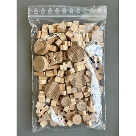 Craft Material Set 270 Pieces Natural Beech Wood I Untreated Natural Blank Wooden Figures I Wooden Blocks Building Blocks for Crafts, Stamps, Building Blocks, Game Blocks, Craft Material