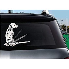 SevenShop 2 Set Christmas Dalmatian Sticker 3D Moving Paws Car Rear Window Sticker Car Window Wiper Sticker Cartoon Festive Car Sticker