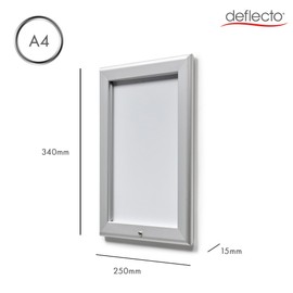 Deflecto A4 Snap Frame - Lockable Silver Aluminium Clip Frame for Wall Display - Certificate and Poster Holder with Convenient Front Opening Clips - Stylish Photo Hanger for Home and Office