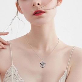 YAFEINI Celtic Knot Necklace 925 Sterling Silver Celtic Heart Pendant Chain Endless Love Jewellery Lucky Gifts for Women Mother Wife, Sterling Silver, No Gemstone