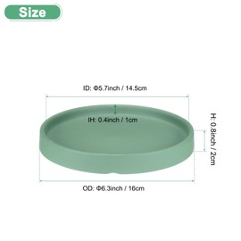 M METERXITY Ceramic Plant Saucer, 6.3 Inch Plant Water Catcher Tray, Plant Pot Saucers for Indoor/Outdoor Plants/Flower Drainage Drip Water Tray [Round Green Blue]