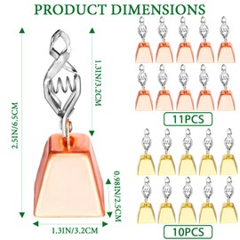 21 Pcs Fishing Bells for Rods, Fishing Pole Bells Catfish Bells Clamp Clip on Poles, Fishing Rod Bells Alert for Fish Catfishing Equipment Rings Ice Accessories Bells for Fishing Poles (mixcolor)