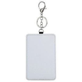 20pcs Sublimation Work Card Holder Portable Transportation Card Holder DIY Name Tag PU ID Badge Holders for Office EmployeesColor: White, size: 75x105mm