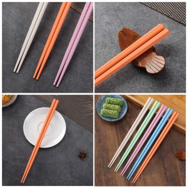 HuaLan Colorful Fiberglass Chopsticks, Dishwasher Safe Chopstick, Reusable Non-slip Chop Sticks, Lightweight Chopsticks 9 1/2 Inches, 5 Pairs