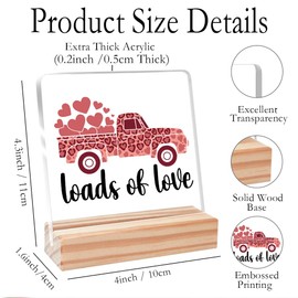 Funny Valentines Day Gifts for Her Him,Valentines Gifts Love Gift for Husband Wife Women Man Friends Coworkers,Loads of Love Acrylic Plaque Decorative Sign