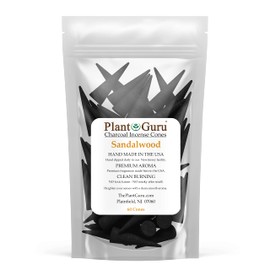 Sandalwood Charcoal Incense Cones 2" TOPLOW - 60 Pack Bulk - Natural Scented Cones Handmade Hand Dipped