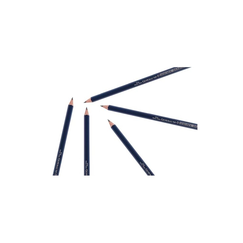 General's 497-6B Hexagonal Non-Toxic Drawing Pencil, 6B Thin Tip, Blue,