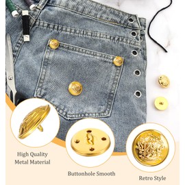 Gold Button, 24 Pack Brass Buttons, Gold Buttons for Clothes, Blazer, Suits, Clothes, Jacket, Uniform, Women and Men (18/20/25 mm)