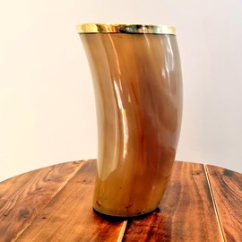 BRASSLICIOUS Natural OX Horn Glass Perfect for Beer and Decoration Best Glasses for Viking fans and Theme Decoration