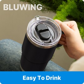 Bluwing 2 Pack 20 oz Replacement Stronghold Lid for YETI Rambler TraveI Mug with Threads Only, Spill Proof Screw Top Lid for YETI Threaded Travel Mug