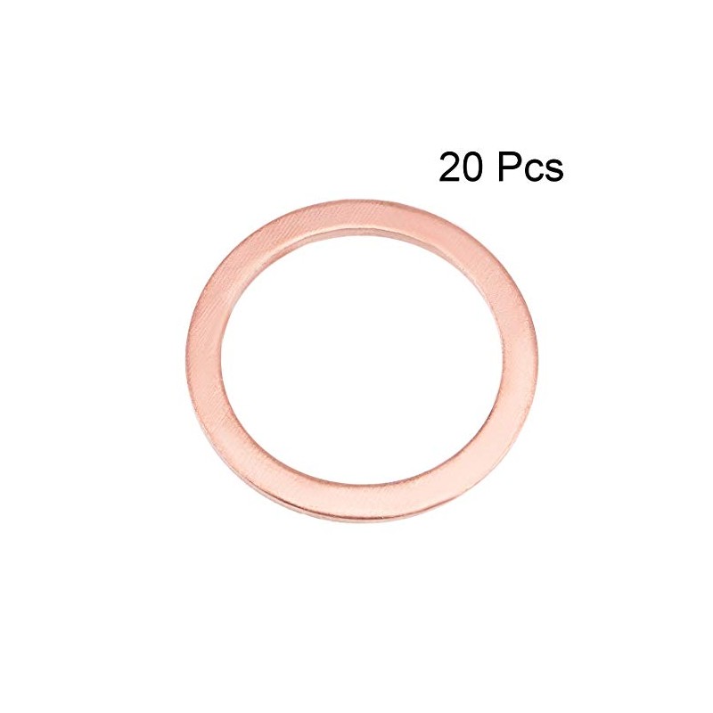 sourcing map 20Pcs 22mm x 28mm x 1.5mm Copper Flat