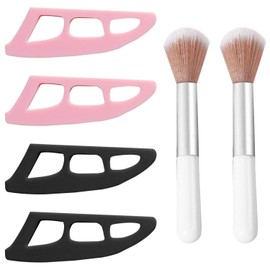 4-Piece Eye Shadow Template And 2-Piece Makeup Brushes, Portable Makeup Tools, Eye Makeup Aids, Beauty Tools.