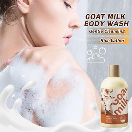 QSLYUYUAN Goat Milk Body Wash,Moisturizing Milk Bath for Dry & Rough Skin,Liquid Goat Milk Soap,8.45 fl oz