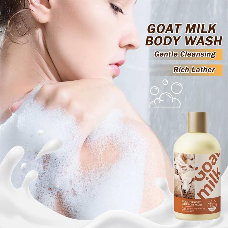 QSLYUYUAN Goat Milk Body Wash,Moisturizing Milk Bath for Dry &