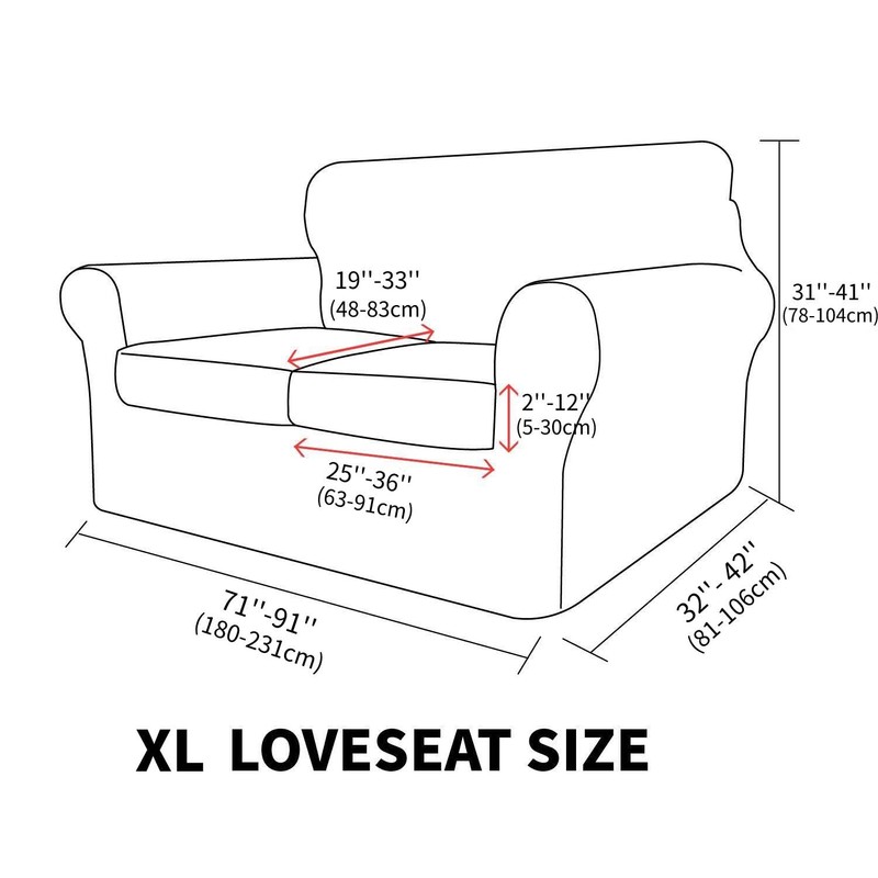 MAXIJIN 3 Piece Stretch Couch Covers for 2 Cushion Couch