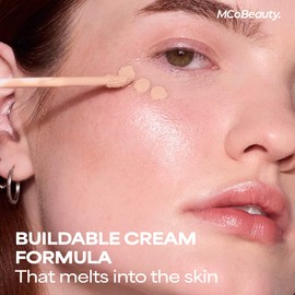 MCoBeauty Brighten and Perfect Cream Concealer 2.5 Light Natural - Under Eye Concealer Dark Circles Color Corrector for Women - Hydrating Medium Coverage, Vitamin E Hyaluronic Acid Aloe Vera
