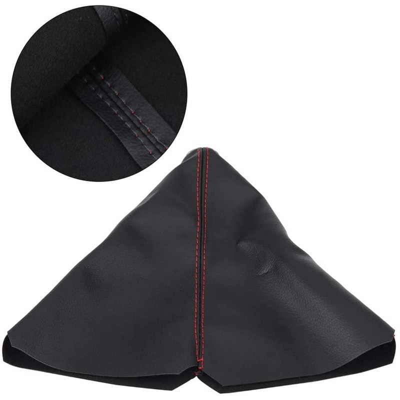 CENPEK Car Shift Knob Cover-Universal Stitch Black PVC Leather Manual
