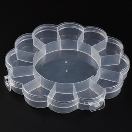 EVERMARKET Clear Plastic Bead Storage Containers，Floral Pattern Flip Top Jewelry Boxes Organizers for Jewelry Making and Crafts，Beads Rings Earrings (12 Grids)