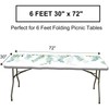 Spring Leaves Rectangle Fitted Tablecloths, Hanging Flowers White Green Print