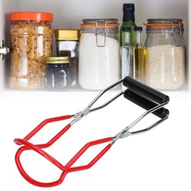 Canning Jar Lifter, Canning Jar Lifter Tongs Canning Tongs with Grip Handle Non Slip Stainless Steel Jar Lifter for Home Kitchen(Red)