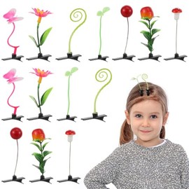 Balacoo 28 Horquillas Creativas De Simulación De Plantas Clips De Pelo Para Niñas Accesorios Para Cabello Fáciles De Usar Para Uso Diario Y Regalos