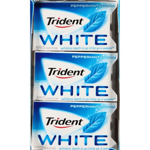 Trident White Peppermint Sugar Free Gum - 16 ct. -