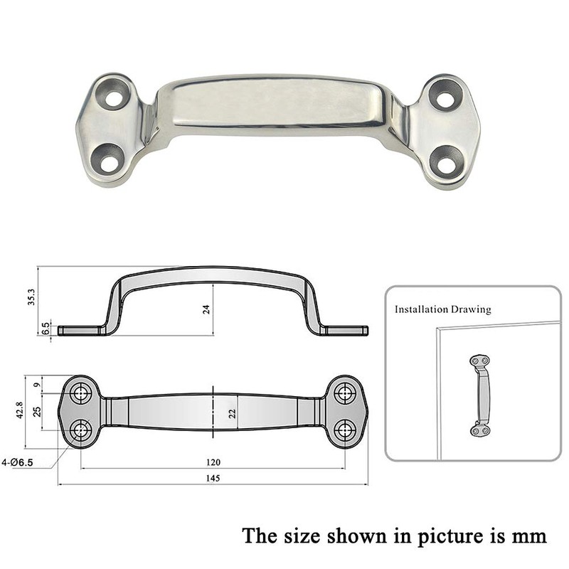 YUDTKK Heavy Duty Marine Grade Handle Stainless Steel Lift Grab