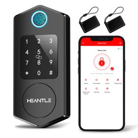 Smart Deadbolt, HEANTLE Smart Door Locks for Front Door, Smart Locks with Bluetooth APP Control for Home, Keypad Deadbolt, Keyless Entry Door Lock, Fingerprint Lock