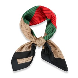 vimate Neck Scarf for Women - Classic Brown Plaid Satin Scarf Silk Feeling Headband for Women Valentine's Gift (Style 32)