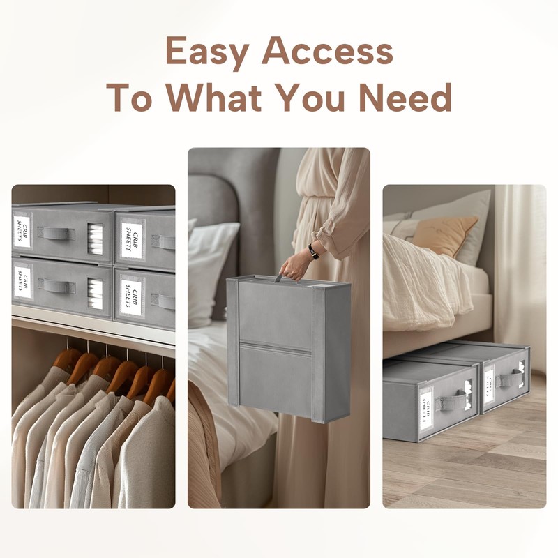 Criusia Bed Sheet Organizers and Storage, 6 Pack Foldable Linen