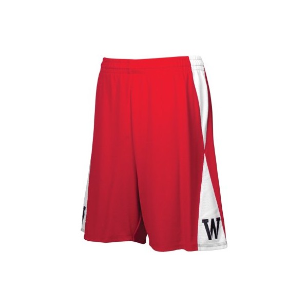 Intensity Diamond Flatback Mesh Basketball Shorts, Scarlet/White, X-Large