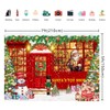 Red Christmas Photo Backdrop Santa's Toy Shop Banner 7x5FT Christmas