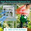 Hipoilk 12 Inch Shutter Exhaust Fan with Thermostat and Speed