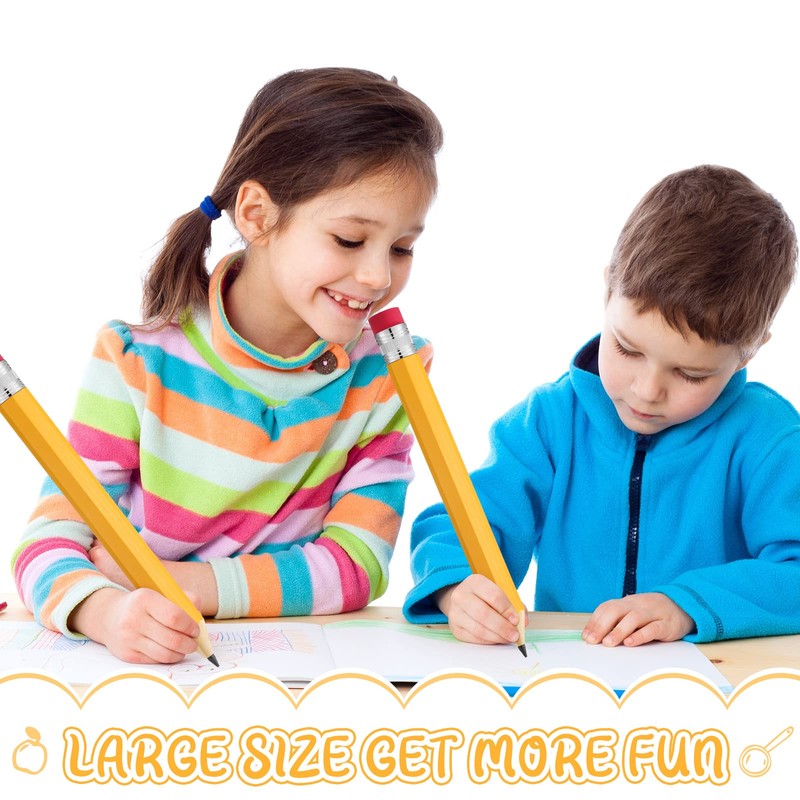 Leinuosen 6 Pcs Giant Pencils 14 Inch Wood Big Jumbo