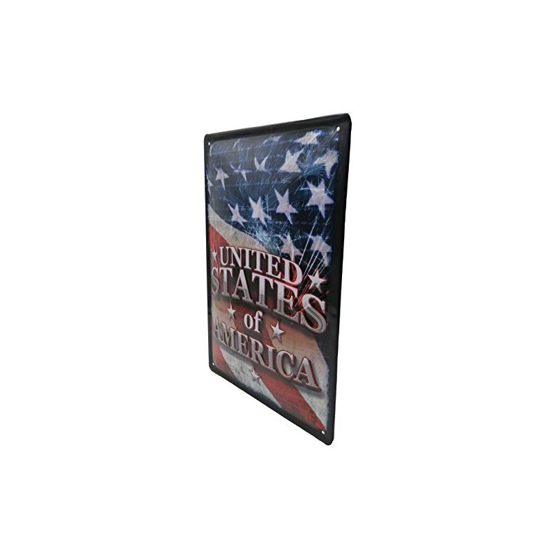USA Flag Embossed Tin Sign 20 x 30 cm US