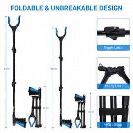 GrabRunner 38 Inch & 44 Inch Extra Long Grabber Reacher Tool Set – Extendable Reacher Grabber Pickup Tools for Seniors, Disabled and Hard-to-Reach Areas, Ergonomic Grip & Lightweight Design（Blue）