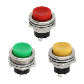 eMagTech 3 Pieces Kill Switch for Electric Guitar Momentary Push Button Diameter Mounting Hole 16mm Button Diameter 13mm Length 24.6mm 1.5A 250VAC 3A 125VAC