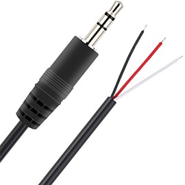 tunghey 2Pack Replacement 3.5mm Male Jack to Bare Wire Open End TRS 3 Pole Stereo 1/8" 3.5mm Jack Plug Connector Audio Cable for Headphone Headset Earphone Cable Repair (Male 0.3m)